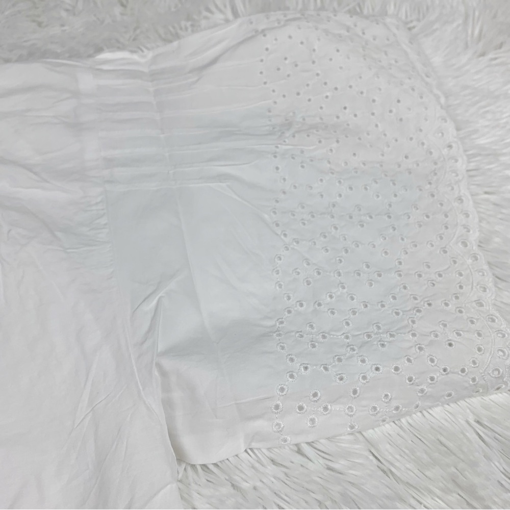 J Crew short sleeve Jolie dress in eyelet cotton poplin‎ button front in white - Picture 5 of 12